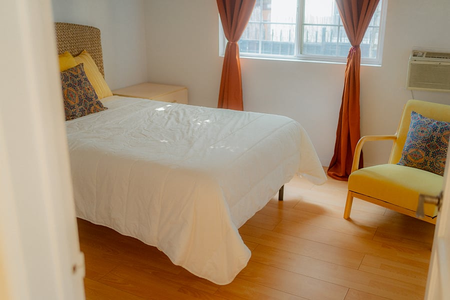 first bedroom - queen size bed