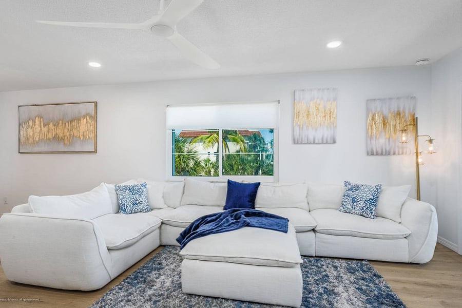 Sectional Couch with great views of the Gulf!