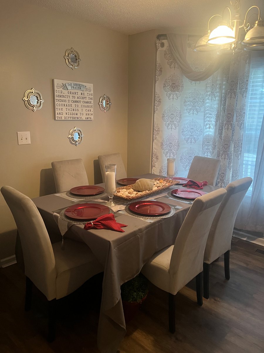 Decorated kitchen table