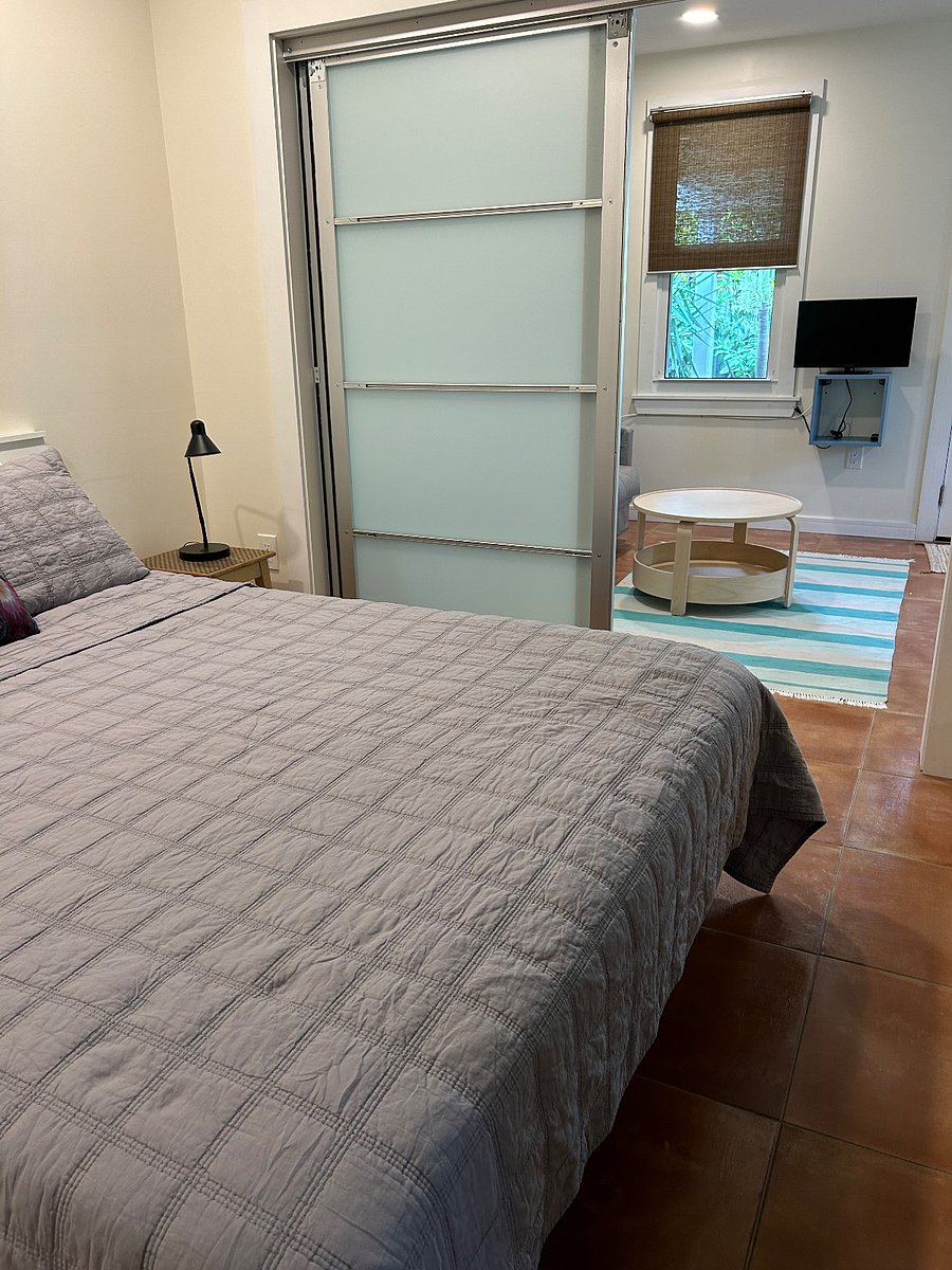 View into living room from bedroom