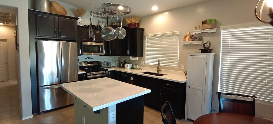 Stainless Refrigerator & Dishwasher, Gas Stove