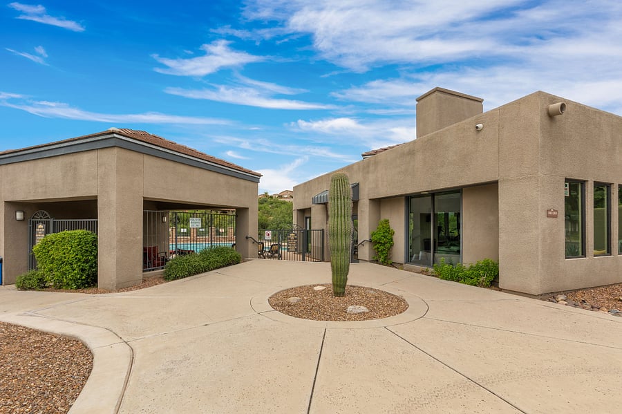 Community buildings and entry to pool area