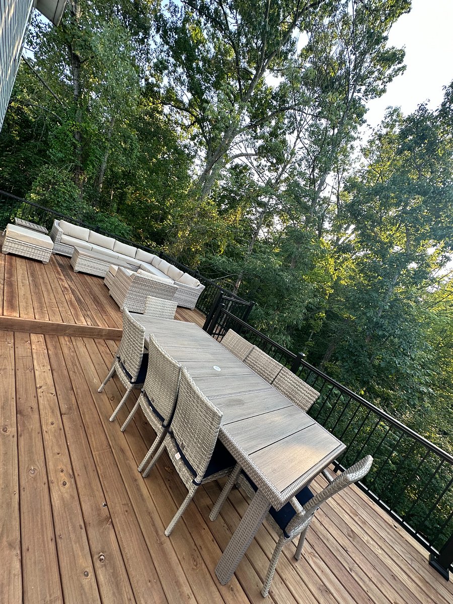 BEAUTIFUL 500sq ft deck, finished in Oct'23, includes incredible set up to soak up some R&R alone, or family dinner and game nights. Not pictured but also included smoker and grill.