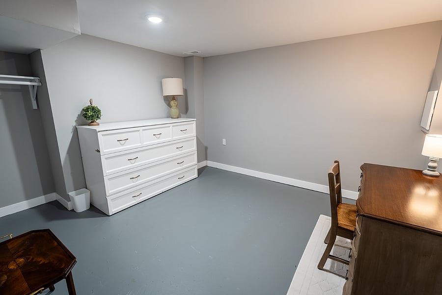 2nd bedroom is off the living room.  The "dresser" shown is actually a queen sized murphy bed that pulls down.  