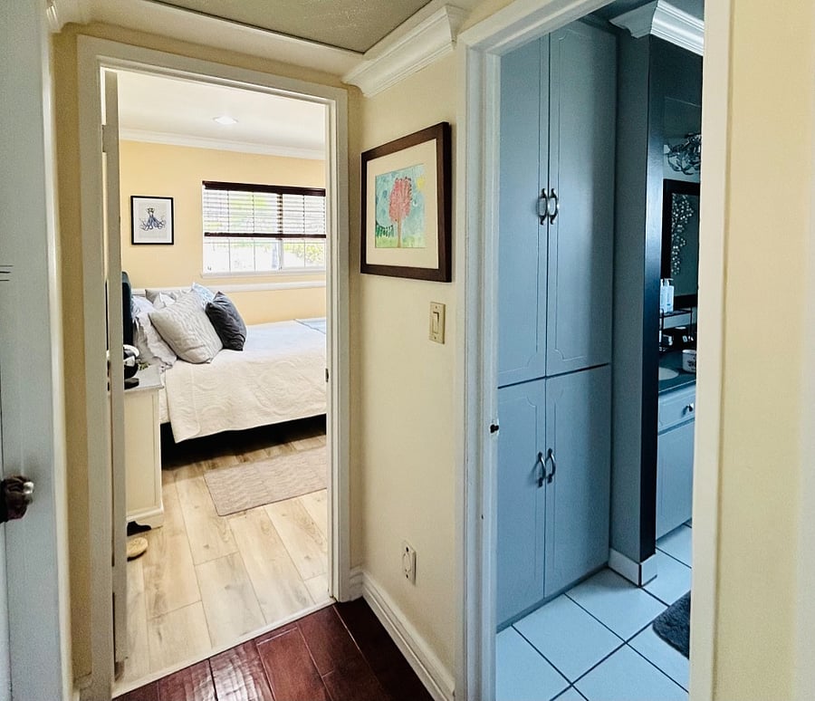 Private bedroom and bathroom adjacent to each other (upstairs).