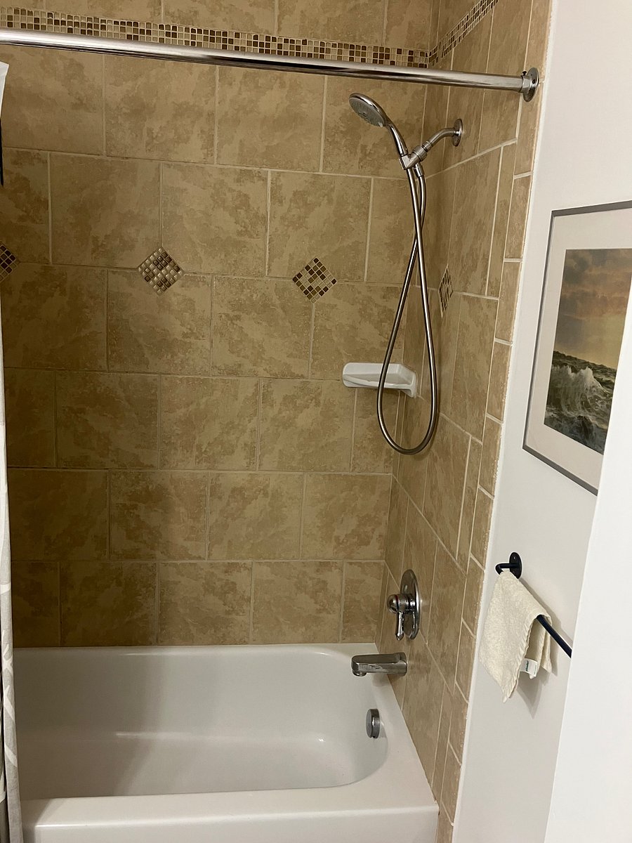 bath & shower in first floor bathroom