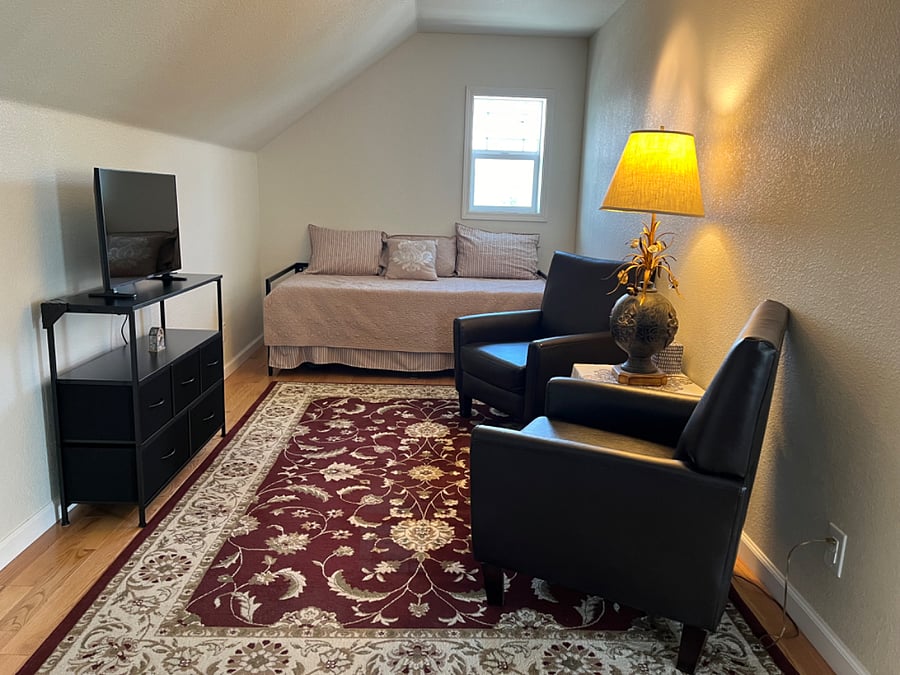 TV area and daybed