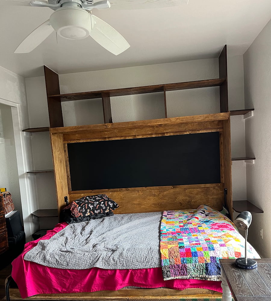 Spare bedroom Murphy Bed open.