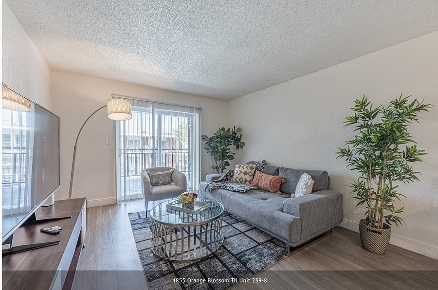 1 bedroom unit - living room