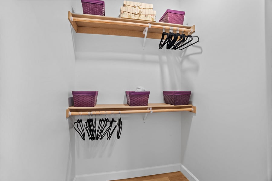 Spacious walk in closet 