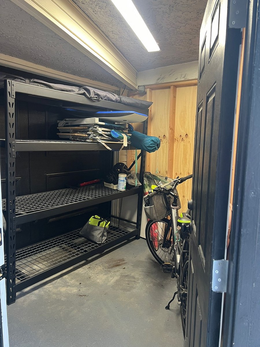 Locked, secure storage unit , street level. 