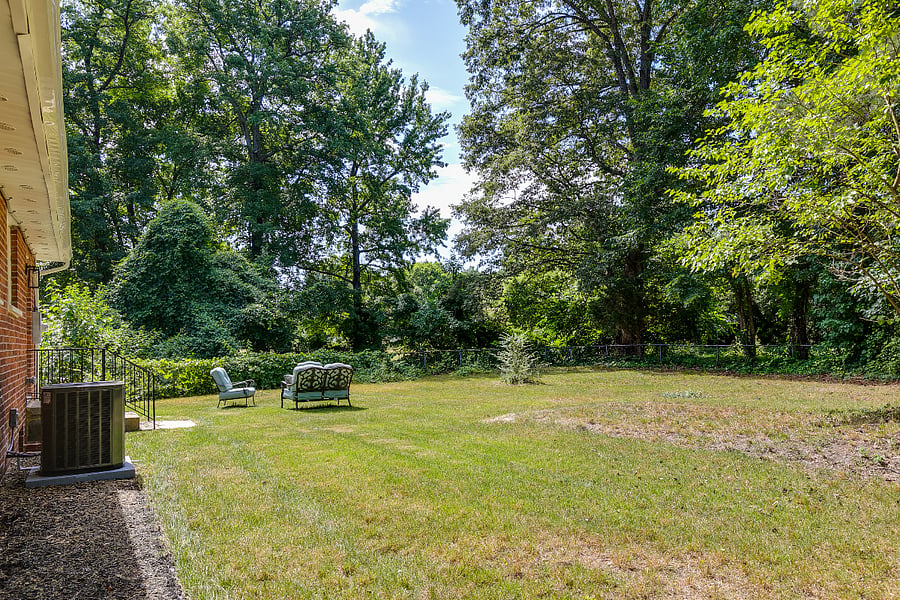 Large, quiet, and private backyard.