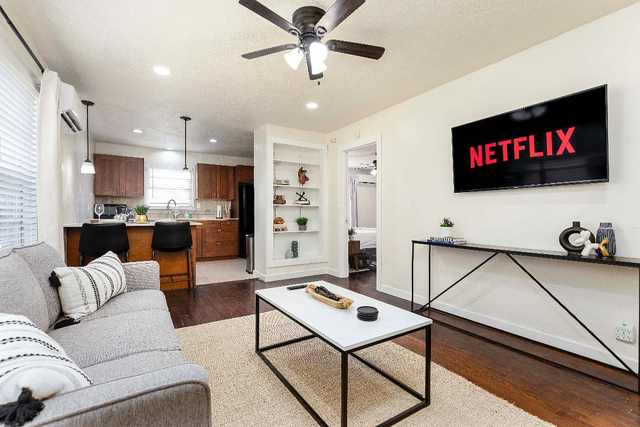 Living room and kitchen