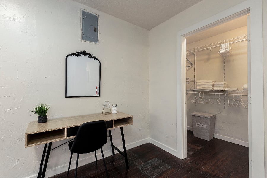 Workspace area in master bedroom