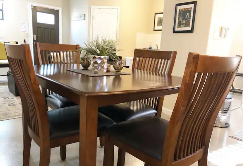 Full-size dining table with seating for 4.