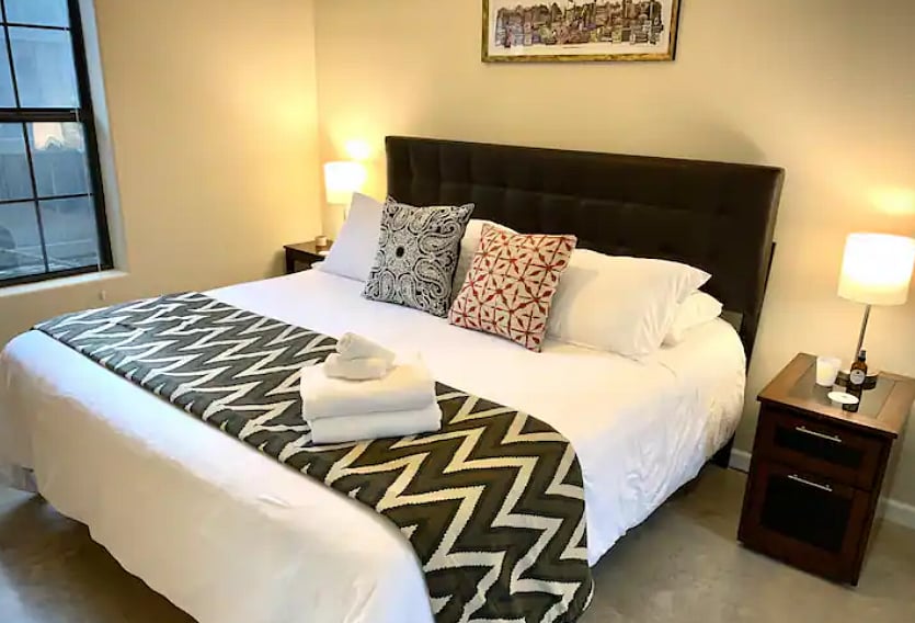 Comfortable king-size bed.