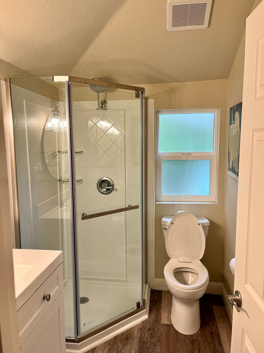 Bathroom and rain shower