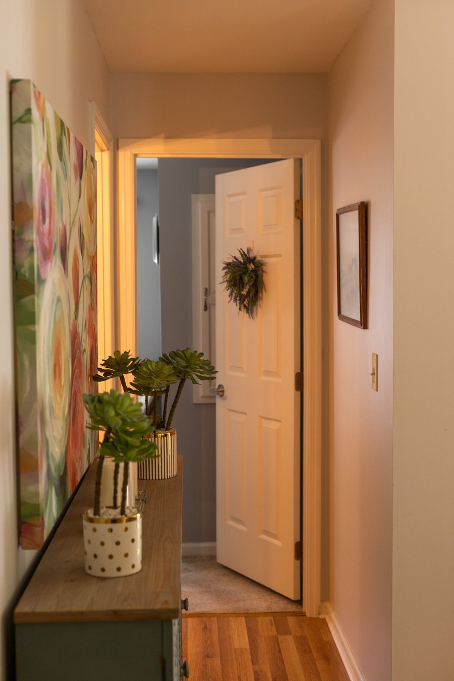 Private entrance to bedroom and bathroom