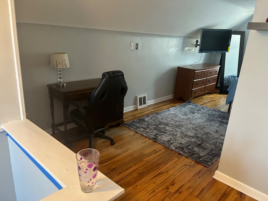 Its a nice little desk that has 4 drawers. Great place to put your computer laptop or whatever you need