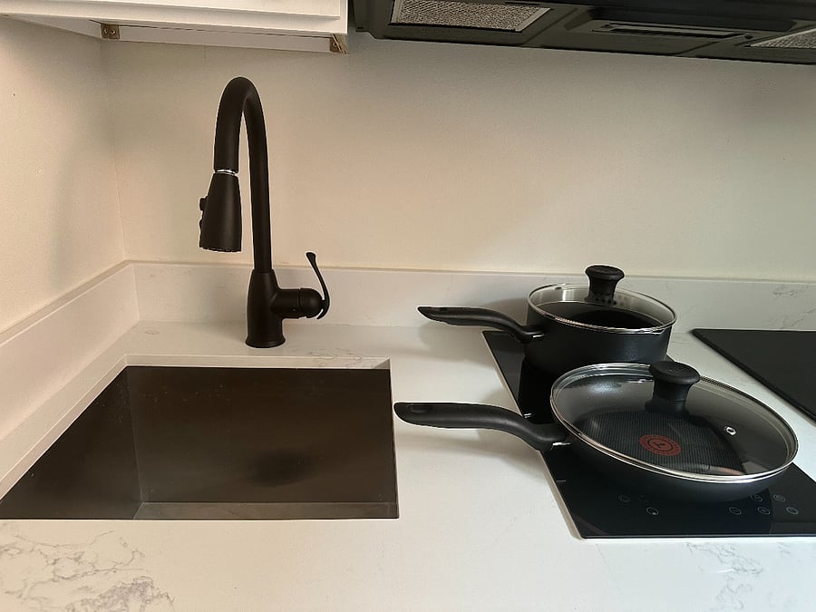 Sink and small cooktop