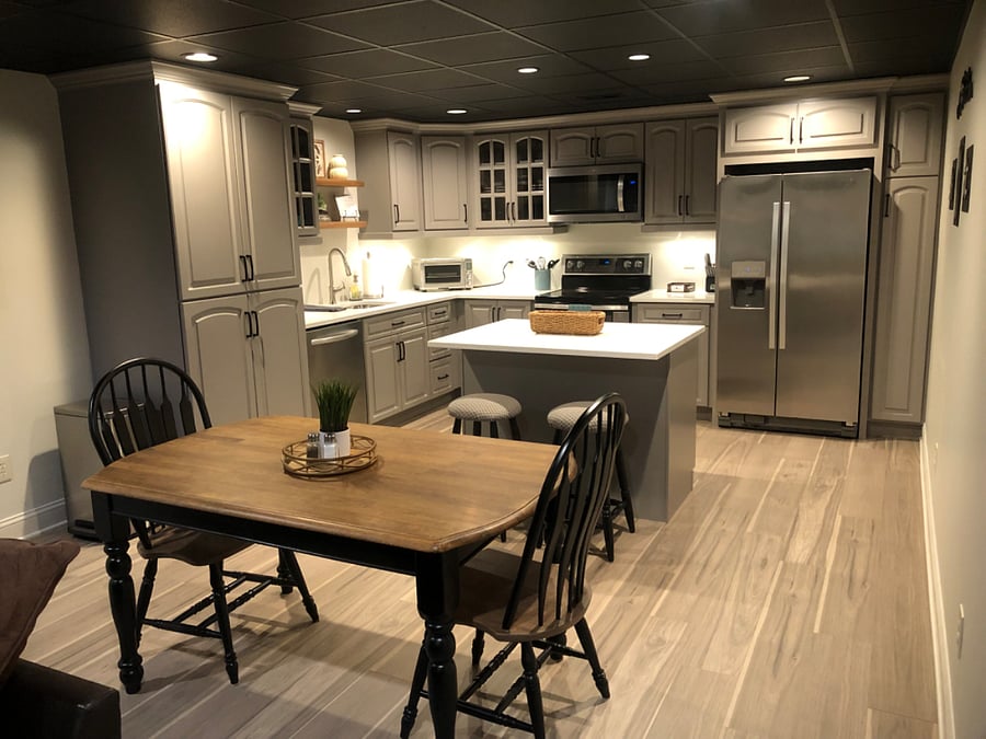 View of kitchen from living room.