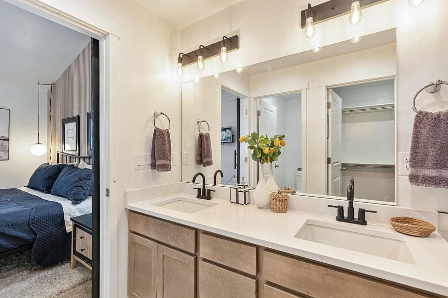 Bathroom #1 (Master) - Double sinks with quartz countertop. 