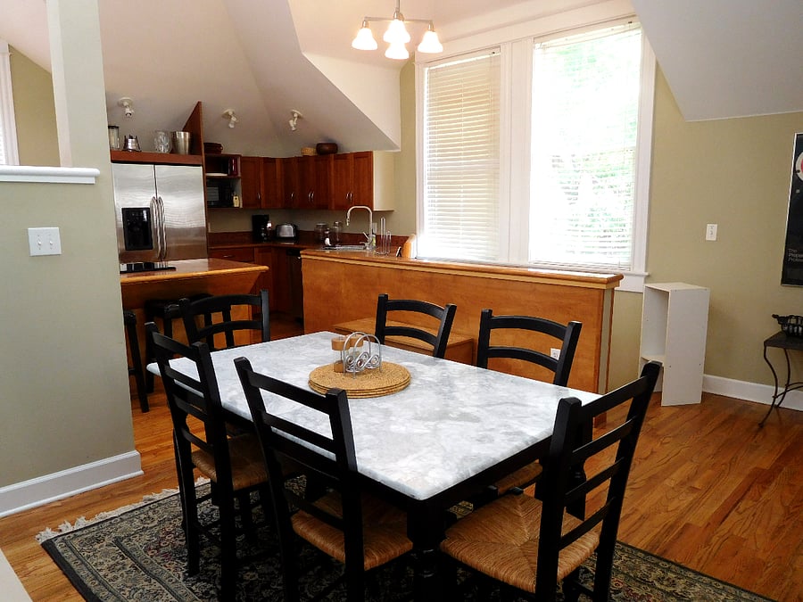 Island seating for two so you can watch the cook.