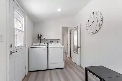 The laundry room is shared between the 2 units (A 1/1 and B Studio). The Spectrum wifi and router are placed on the rack which makes it easy to reset if needed. 