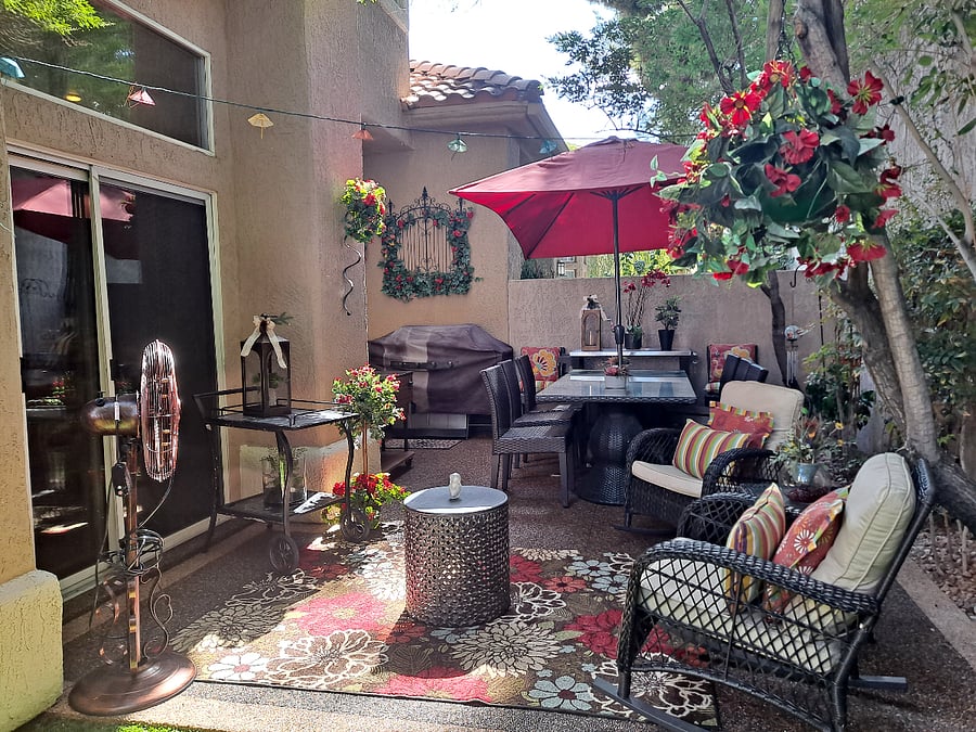 Back patio for a nice place to read or perhaps relax with a glass of wine.