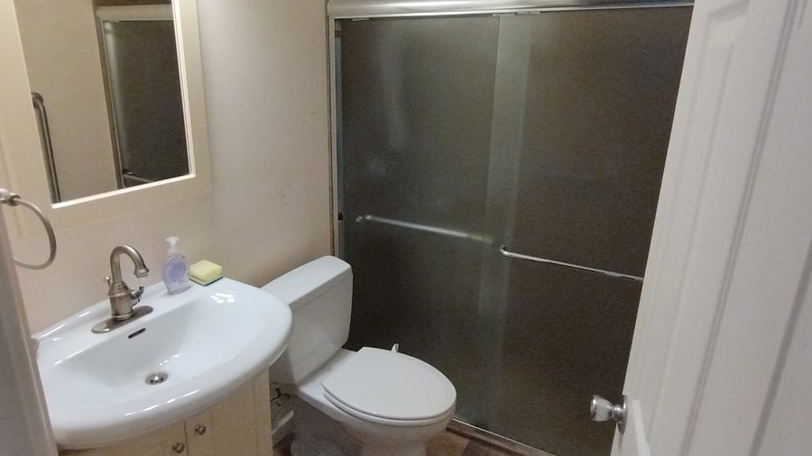 Main Bathroom with Walk In Shower + Rails