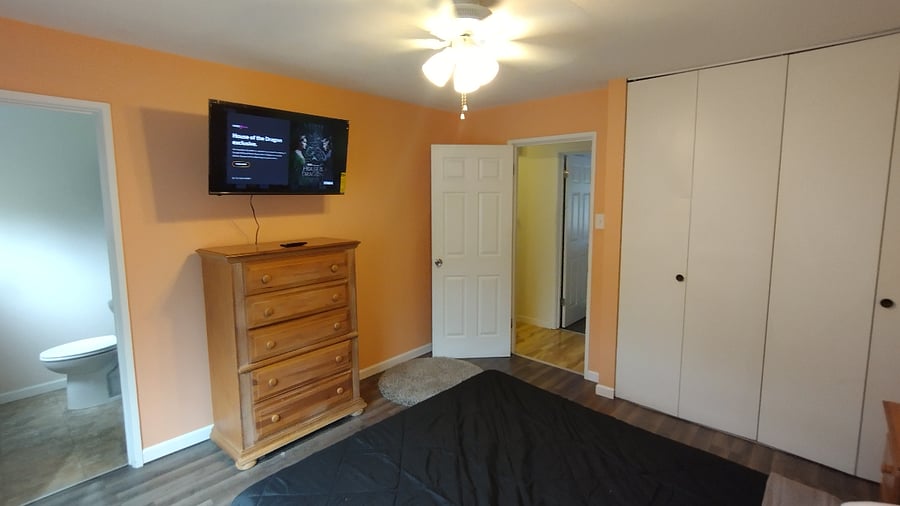 Master Bedroom has half bath