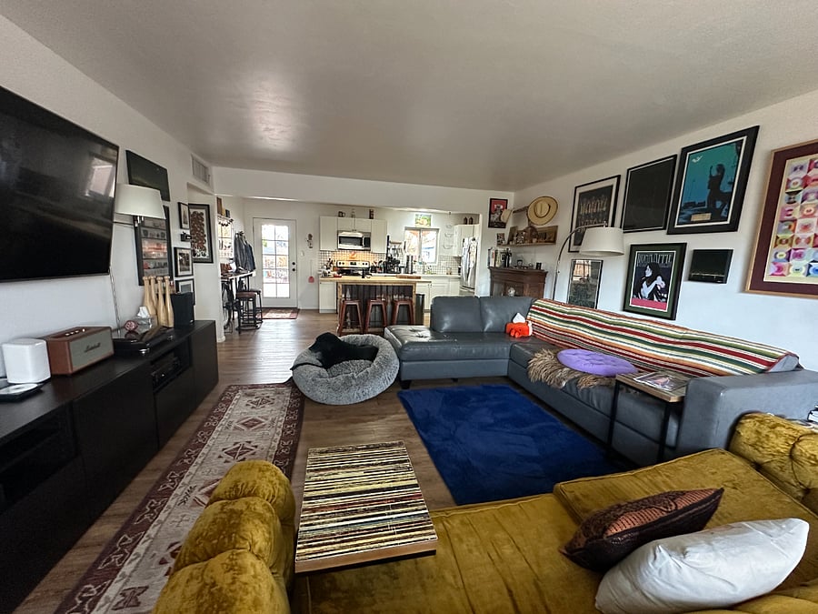Living room and kitchen