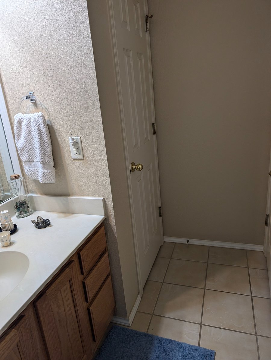 Guest Bathroom with linen closet