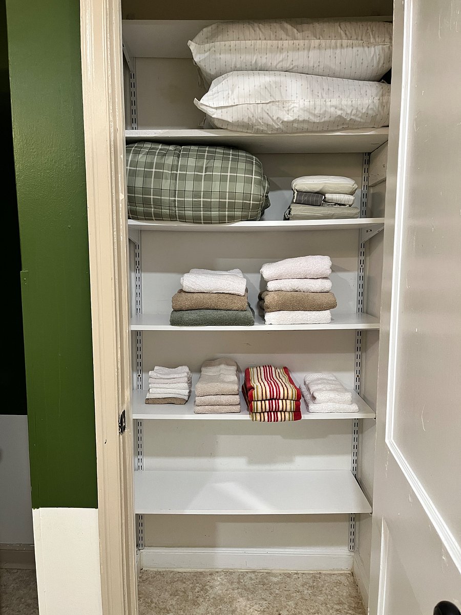 Fully stocked linen closet