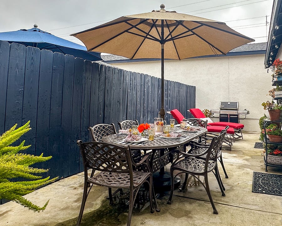 Private back patio
