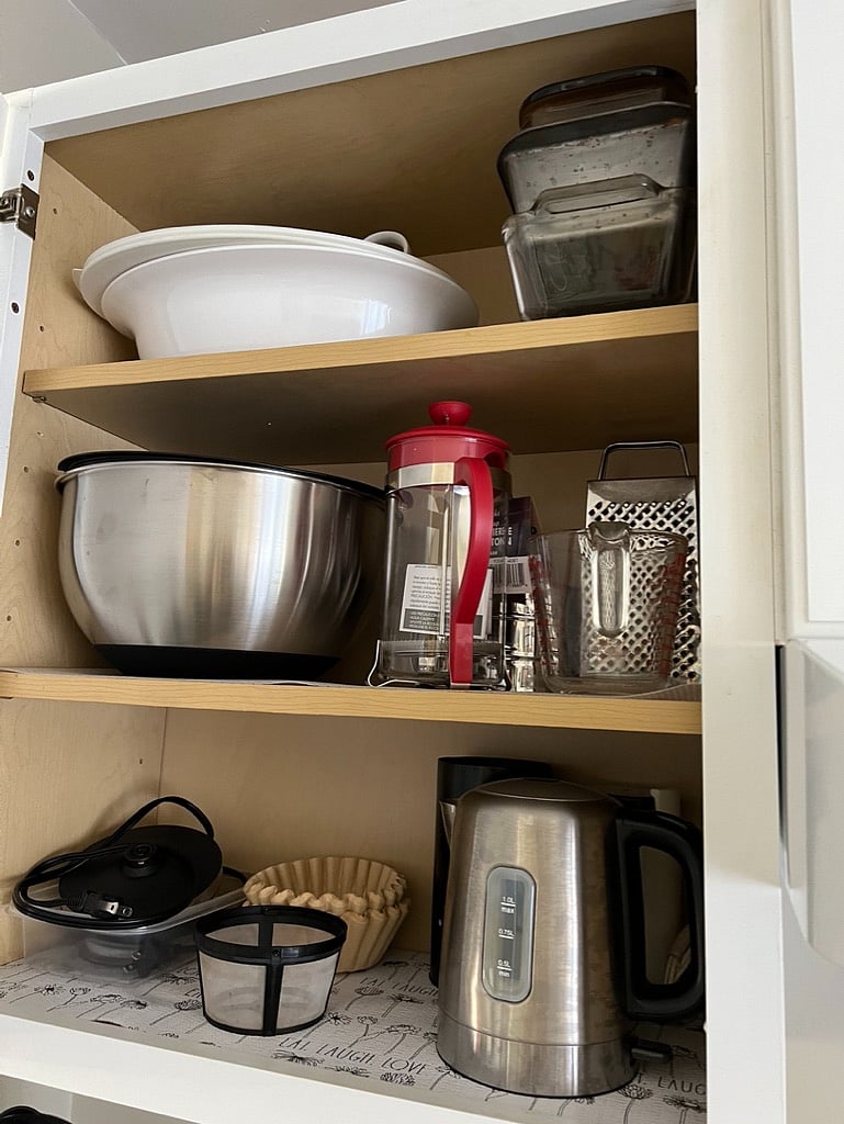 Mixing bowls, milk frother, coffee bean grinder, etc. P