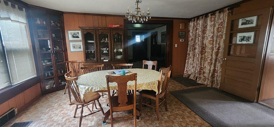 Dining room looking at living room