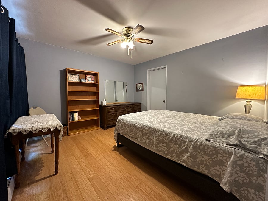 master bedroom ~ your 1st room ~ drapes drawn