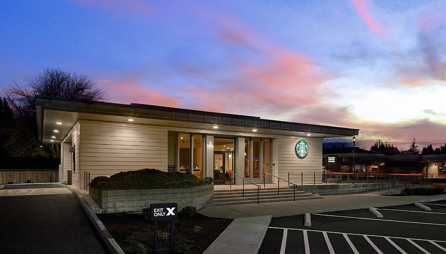 This Starbucks is 1 mile from the house, near Safeway