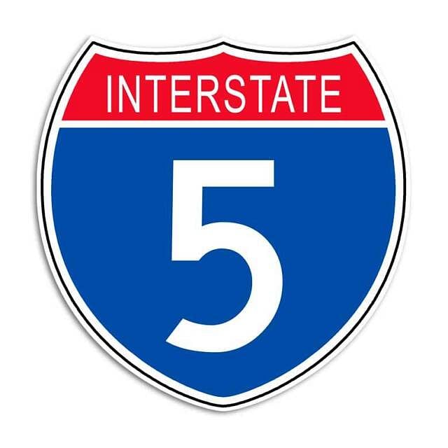 2 entrances to I-5 within 1-2 miles from house