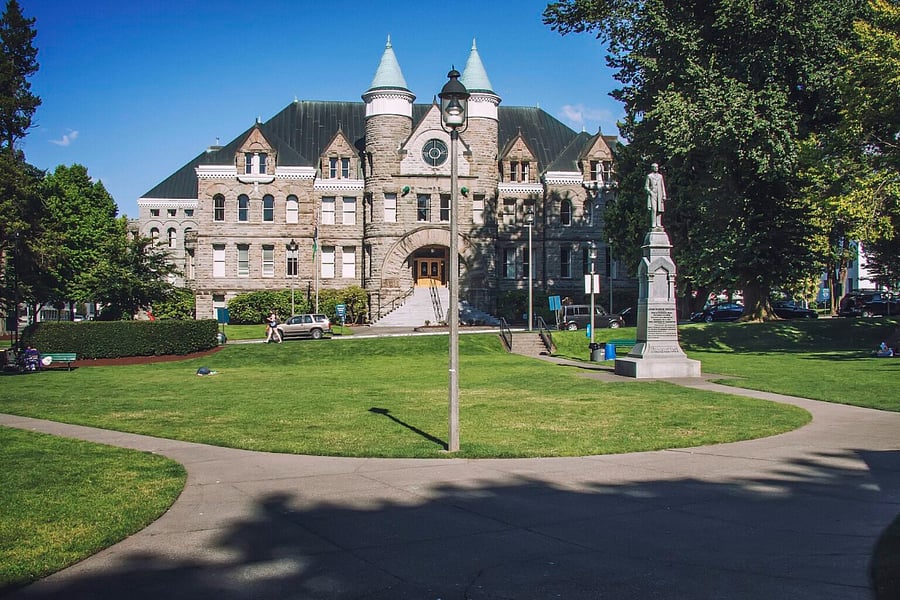 Sylvester Park in downtown Olympia in front of the old statehouse ~ about 2+ miles from the house.