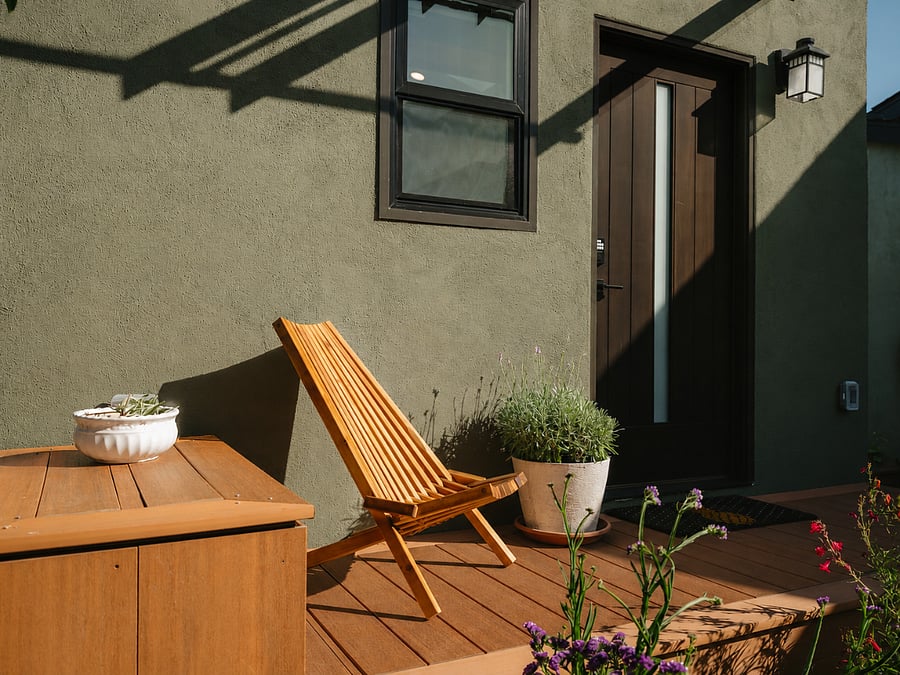 Bask in the sunlight on your private deck at the entrance to the ADU.
