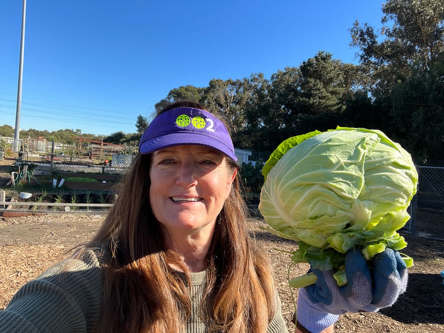 I grow fresh vegetables in my Community Garden!