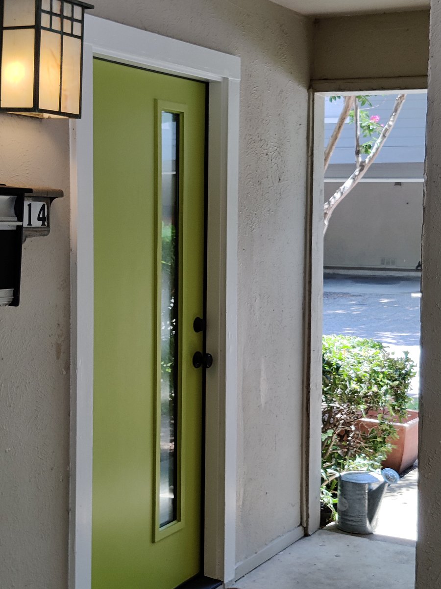 Front entrance is covered