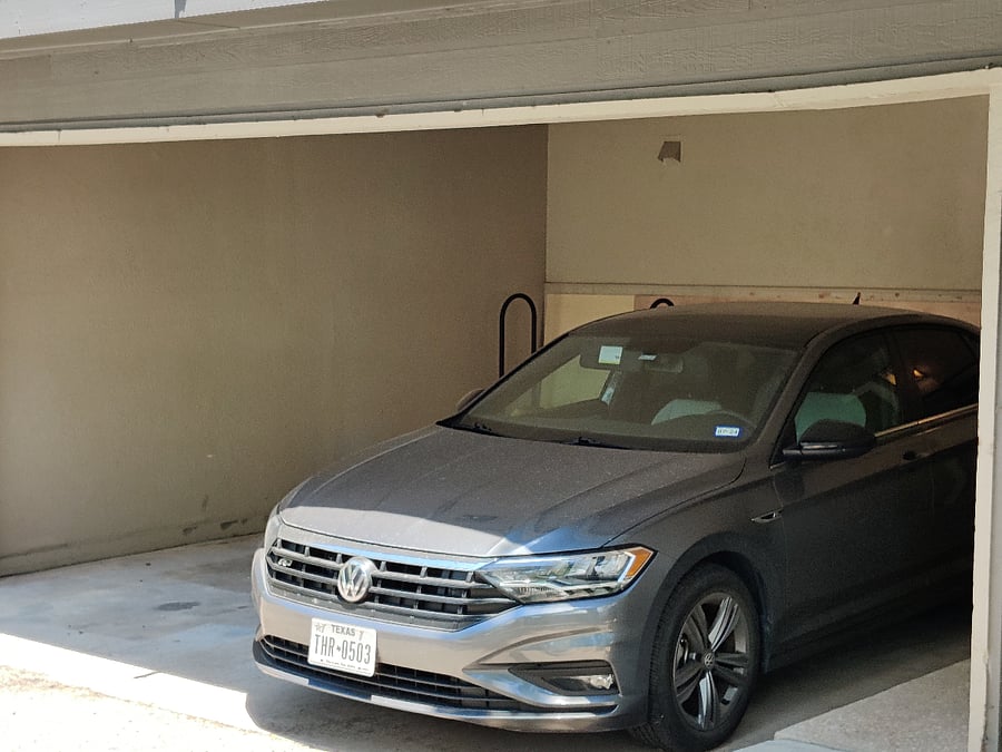 Covered, attached carport outside your door