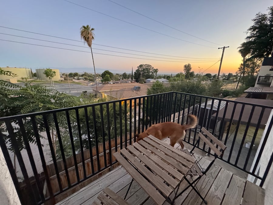 Master bedroom porch and view