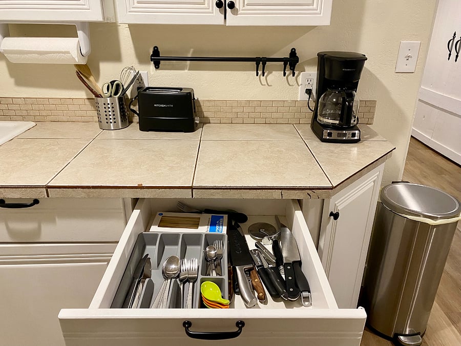 Fully stocked kitchen