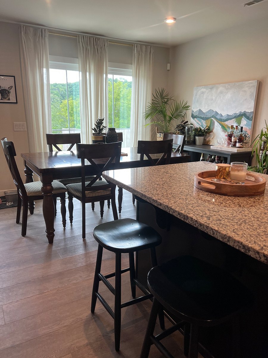 Dining area with plenty of room for a large table a buffet for storage