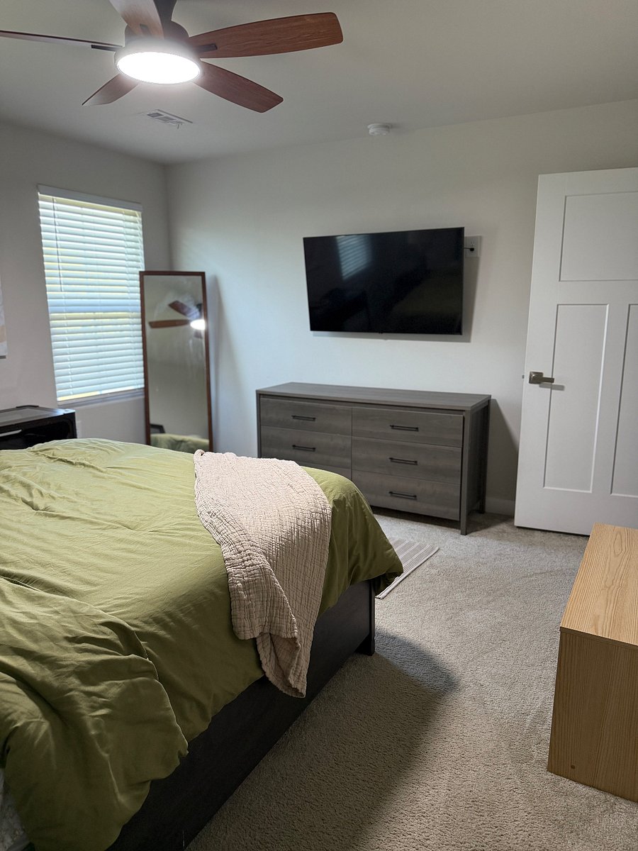 Master bedroom - mounted smart tv