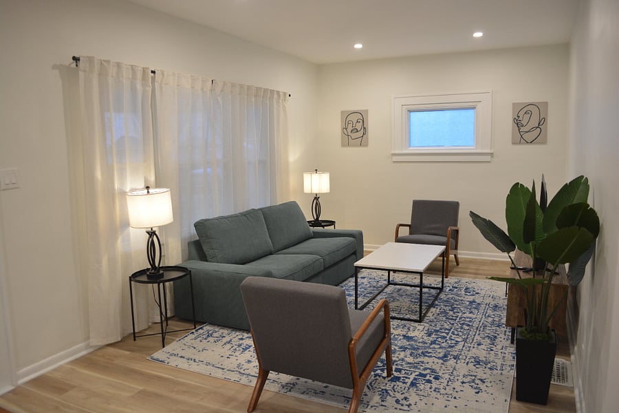 Perfect living room to enjoy a great movie with our smart TV